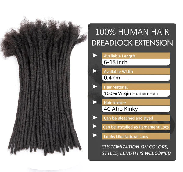 Dreadlock extension length best sale